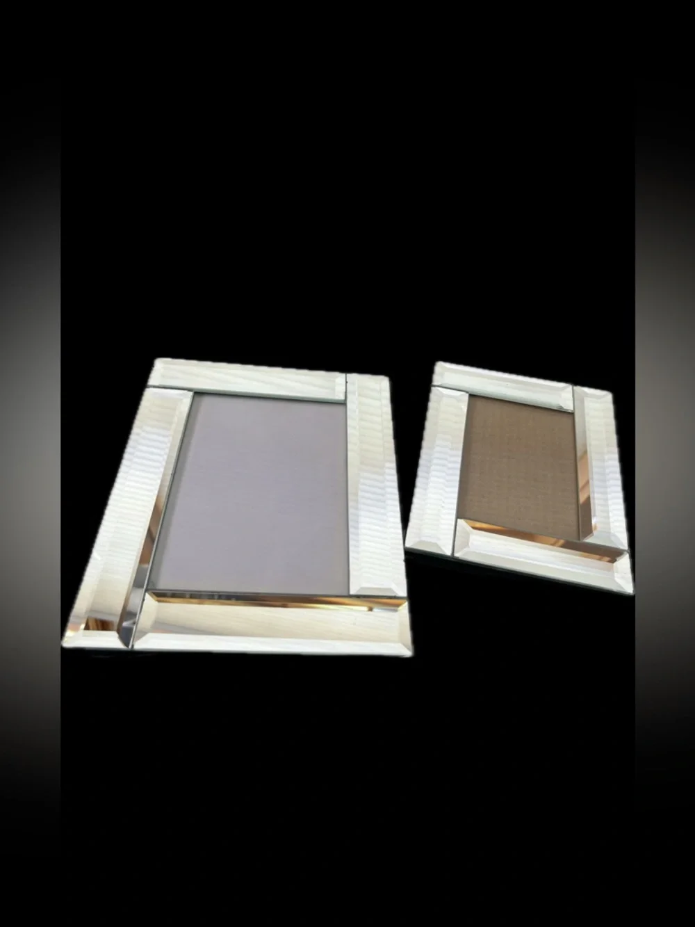 🪩2–Pair of Beveled Mirror 4-Piece Photo Frames - Silver Mirror Finish Glass